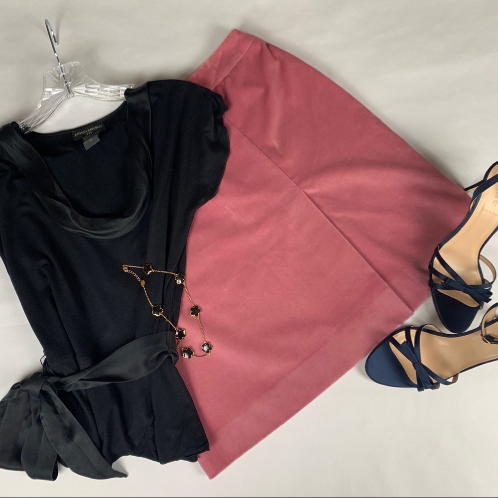 Philip Adec Pink Cotton Velvet Mini Skirt